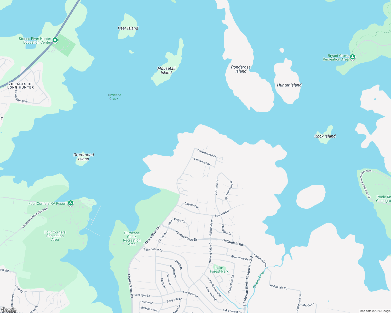 map of restaurants, bars, coffee shops, grocery stores, and more near 107 Lakewood Dr in La Vergne