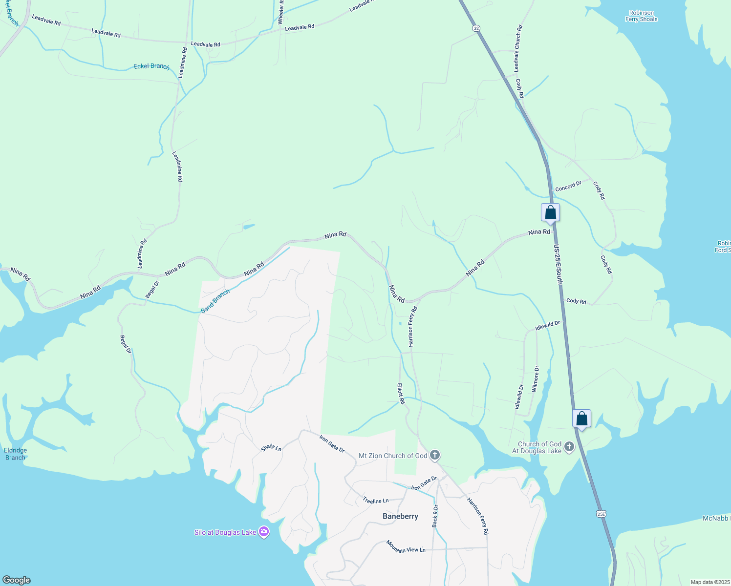 map of restaurants, bars, coffee shops, grocery stores, and more near 2103 Landover Way in White Pine
