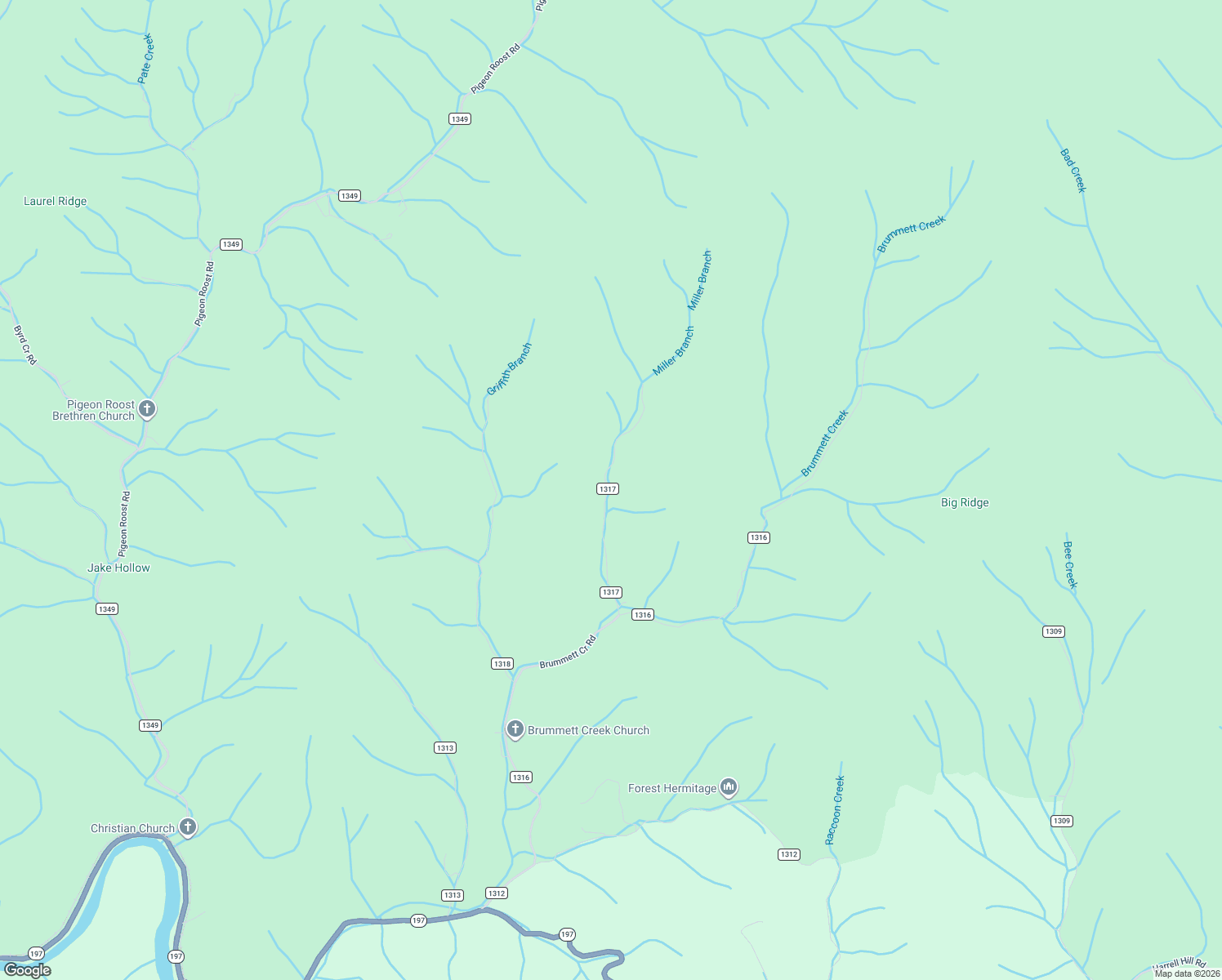 map of restaurants, bars, coffee shops, grocery stores, and more near 366 Renfro Road in Green Mountain