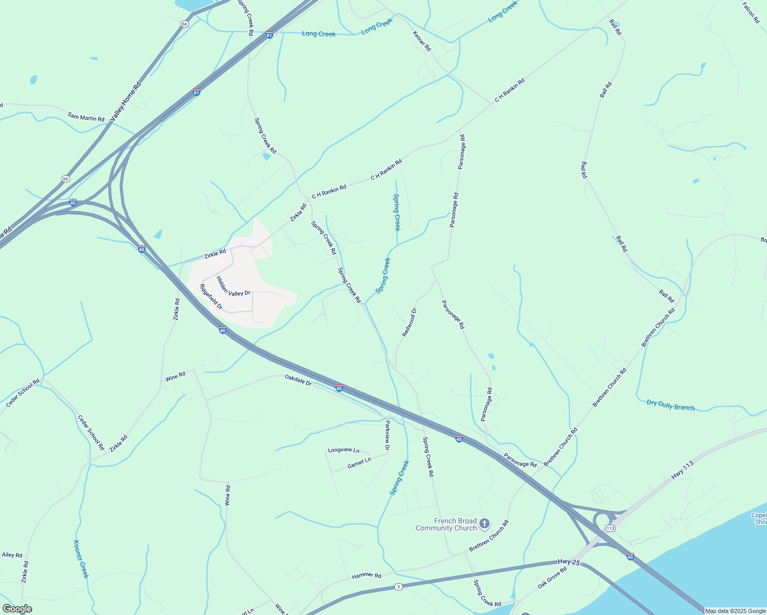 map of restaurants, bars, coffee shops, grocery stores, and more near 243 Redwood Drive in Dandridge