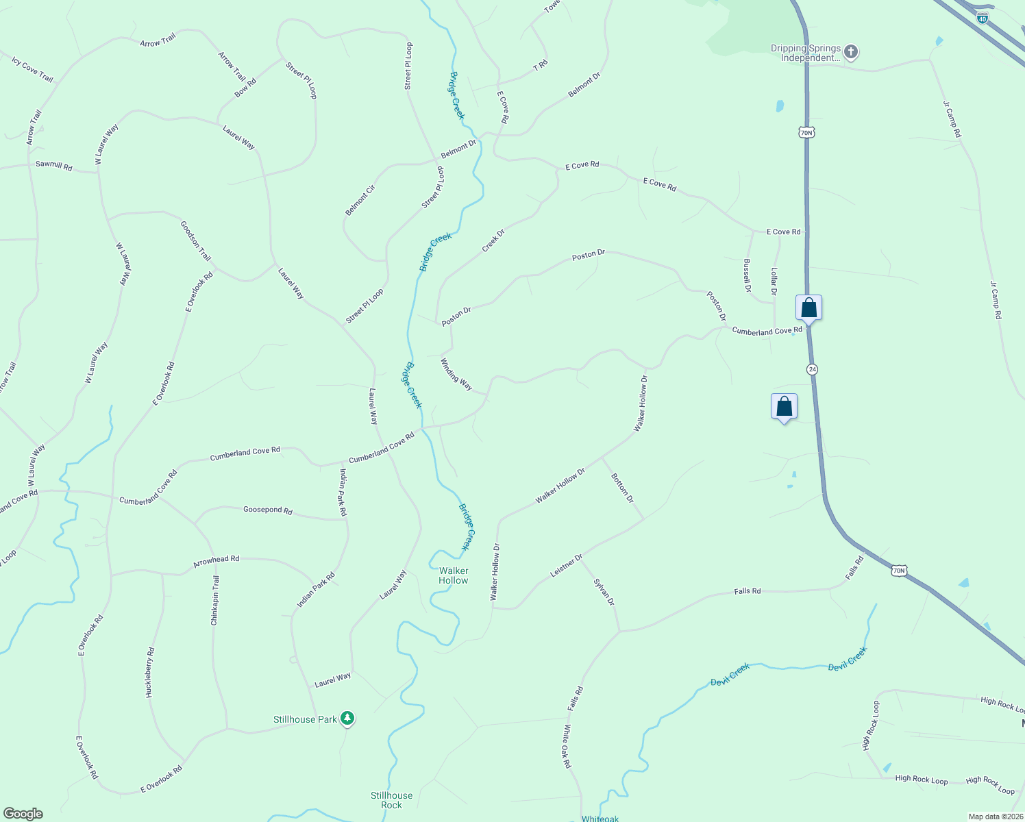 map of restaurants, bars, coffee shops, grocery stores, and more near 265 Cumberland Cove Road in Monterey