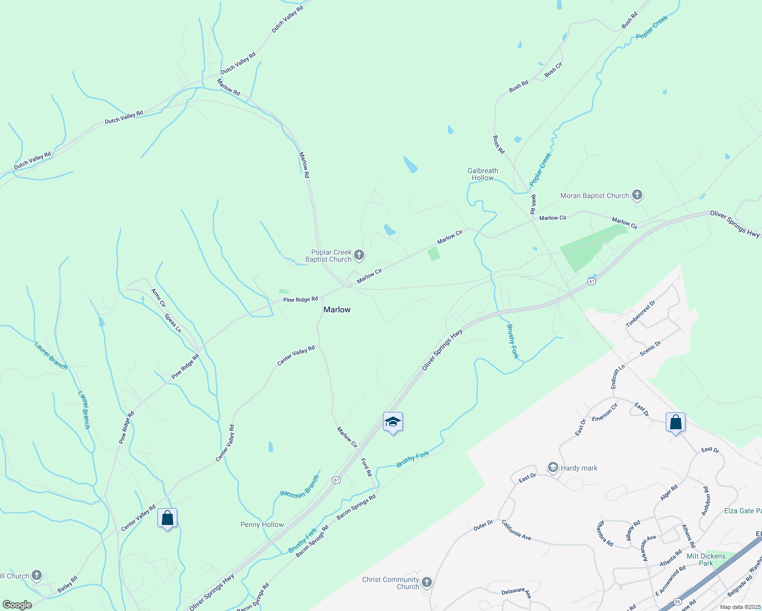 map of restaurants, bars, coffee shops, grocery stores, and more near 163 Powder Mill Ln in Clinton
