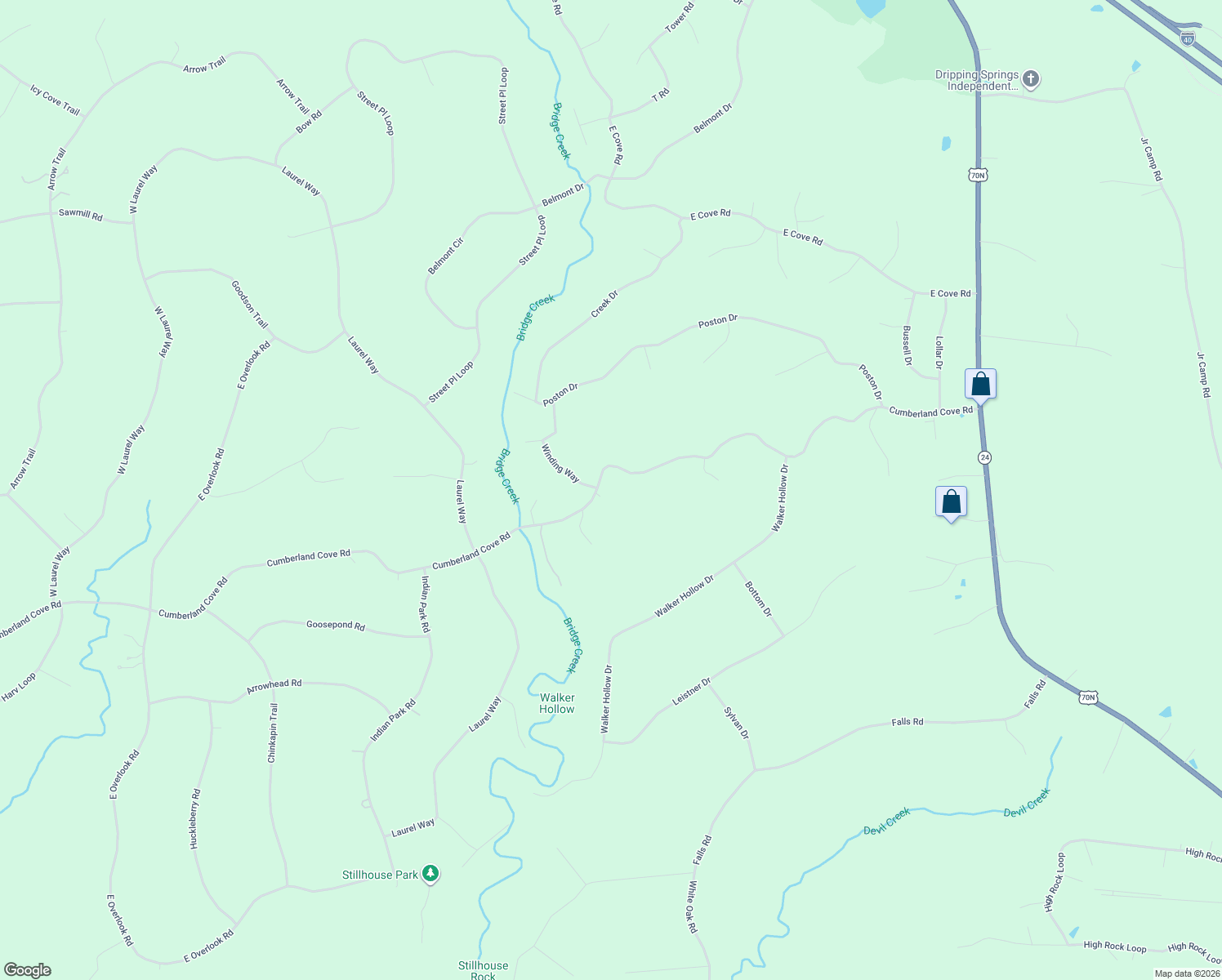 map of restaurants, bars, coffee shops, grocery stores, and more near 265 Cumberland Cove Road in Monterey