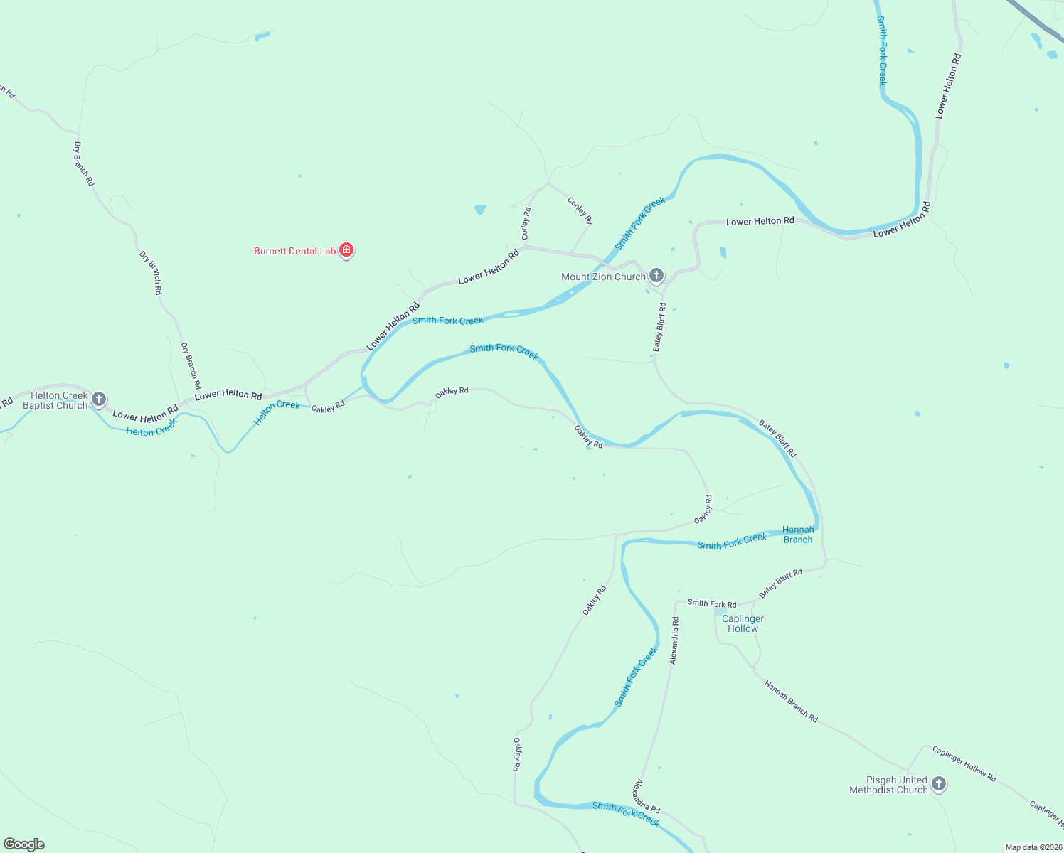 map of restaurants, bars, coffee shops, grocery stores, and more near 4049 Oakley Road in Liberty