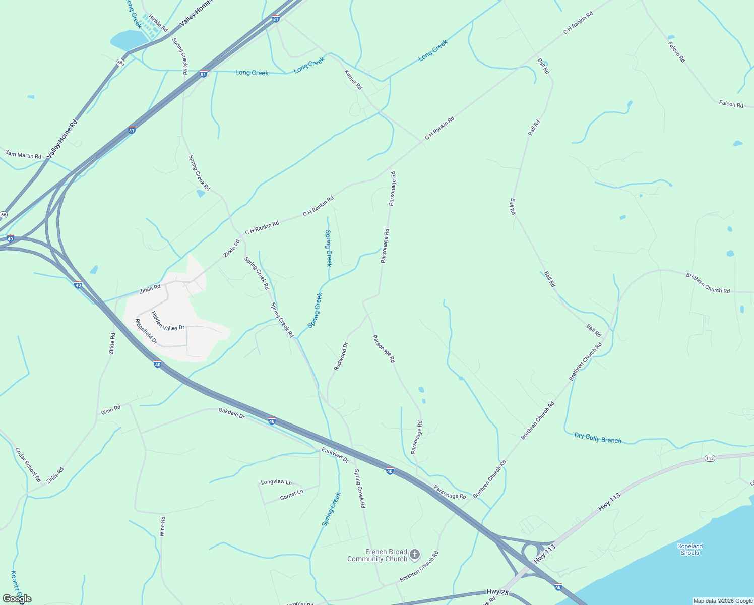 map of restaurants, bars, coffee shops, grocery stores, and more near 726 Parsonage Road in White Pine