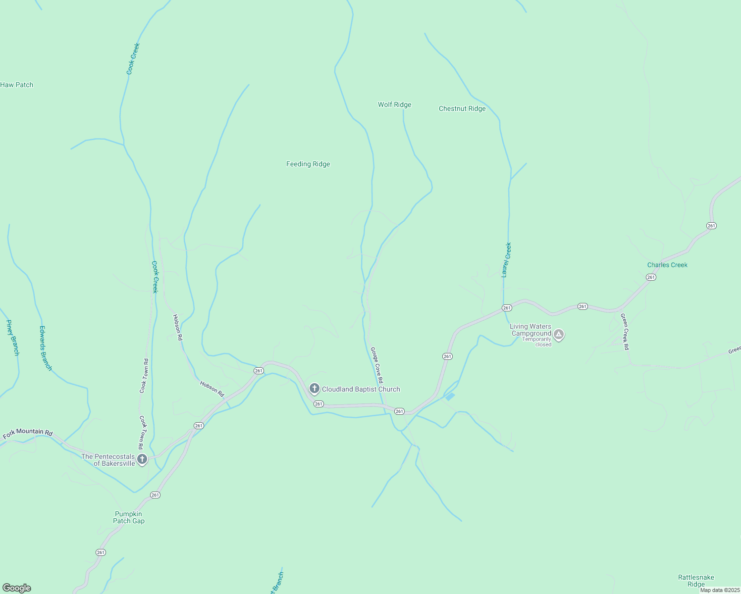 map of restaurants, bars, coffee shops, grocery stores, and more near 588 Gouge Cove Road in Bakersville