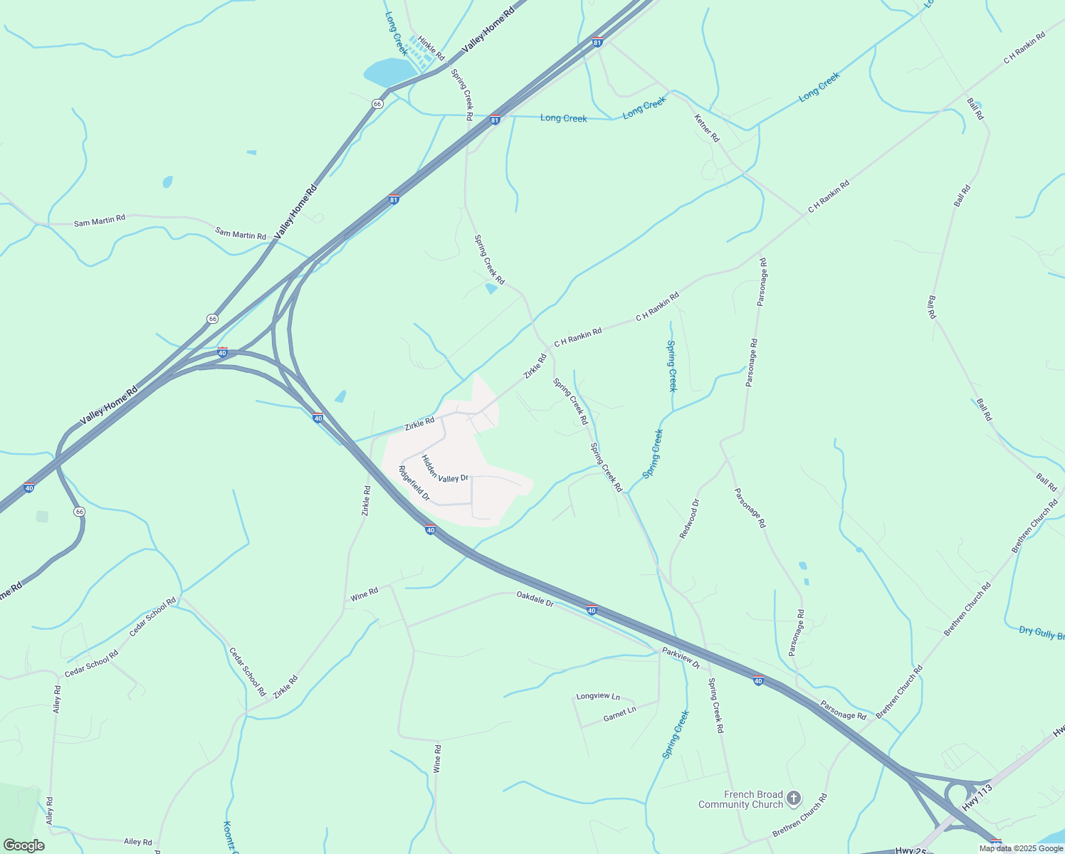 map of restaurants, bars, coffee shops, grocery stores, and more near 1224 Zirkle Rd in Dandridge