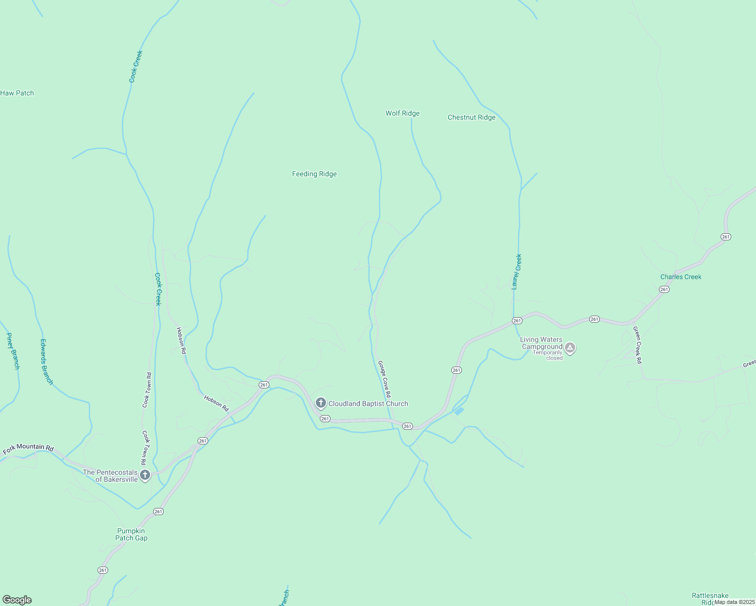 map of restaurants, bars, coffee shops, grocery stores, and more near 588 Gouge Cove Road in Bakersville