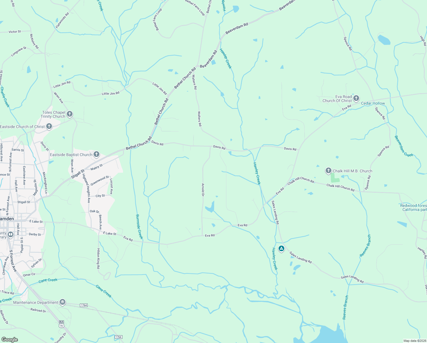 map of restaurants, bars, coffee shops, grocery stores, and more near 566 Arnold Dr in Camden