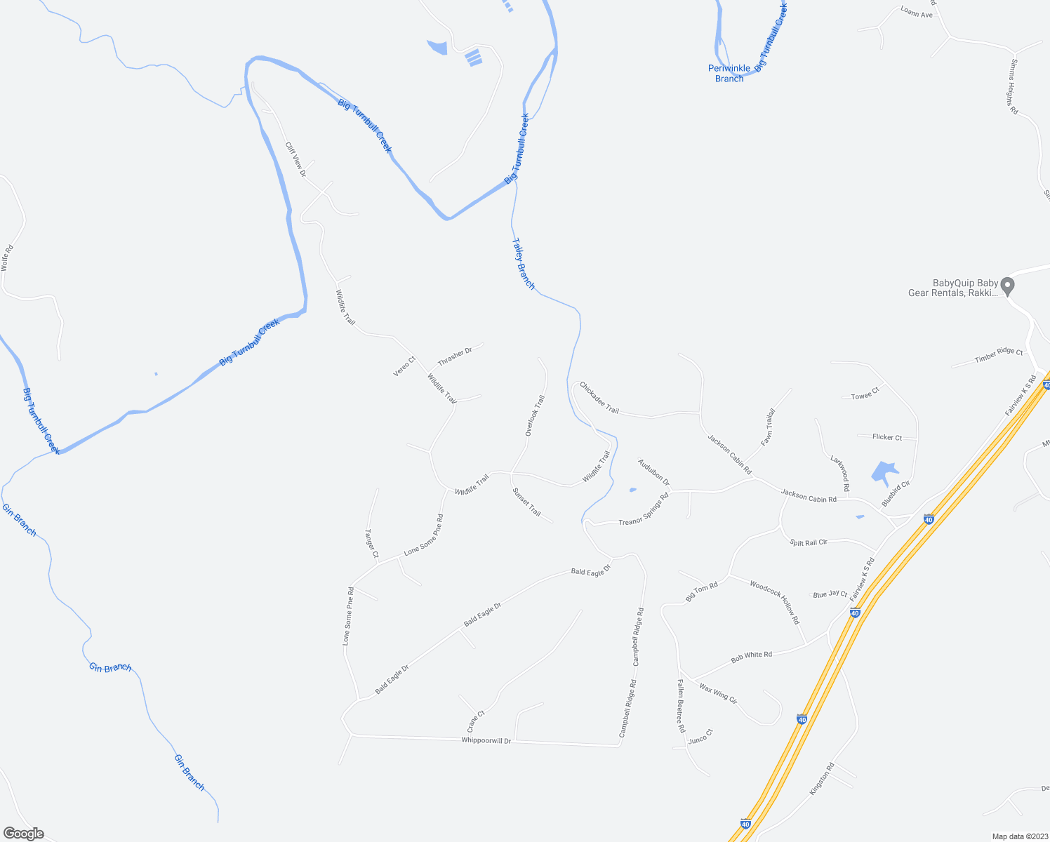 map of restaurants, bars, coffee shops, grocery stores, and more near 1045 Overlook Trail in Kingston Springs