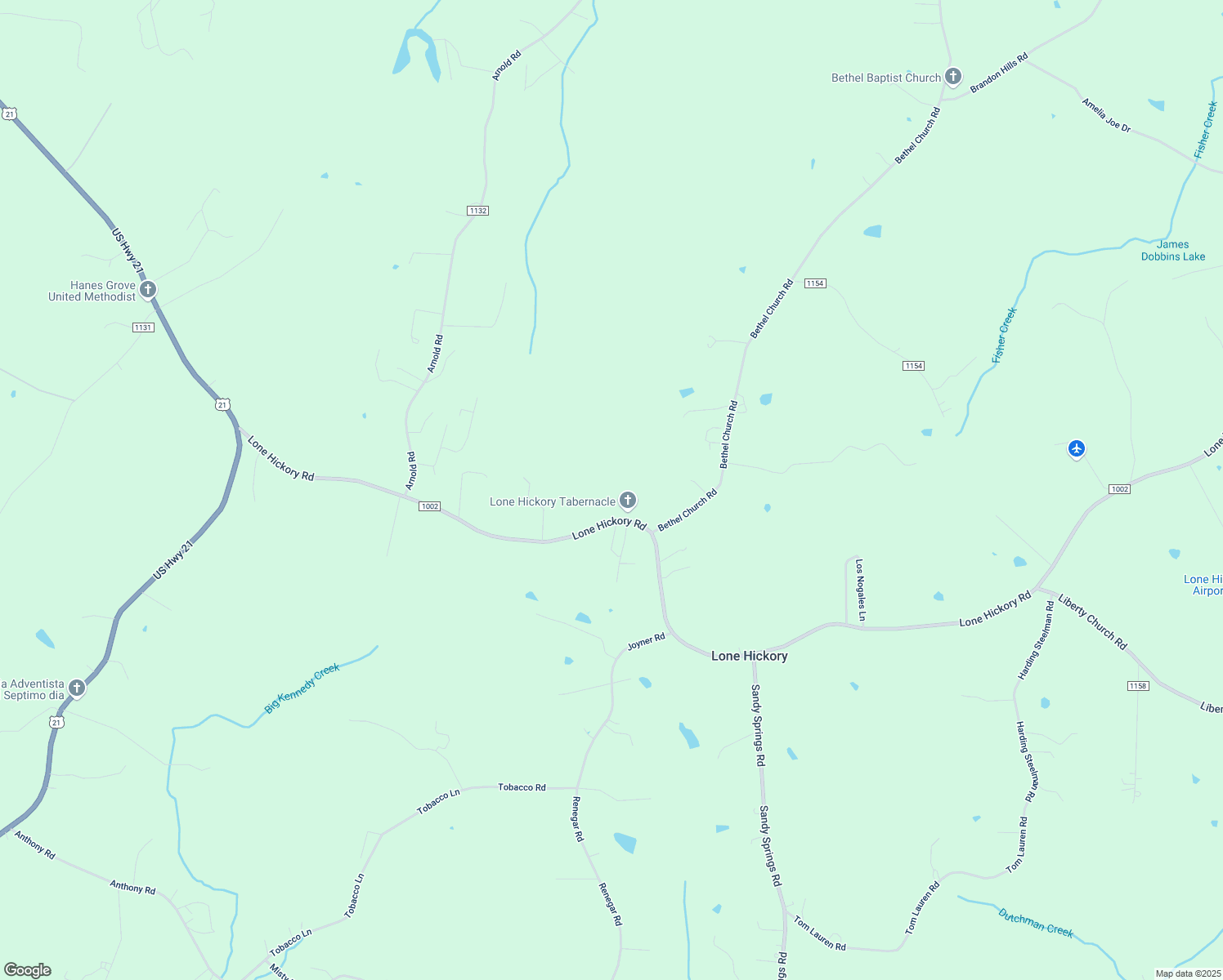 map of restaurants, bars, coffee shops, grocery stores, and more near 3312 Lone Hickory Road in Yadkinville