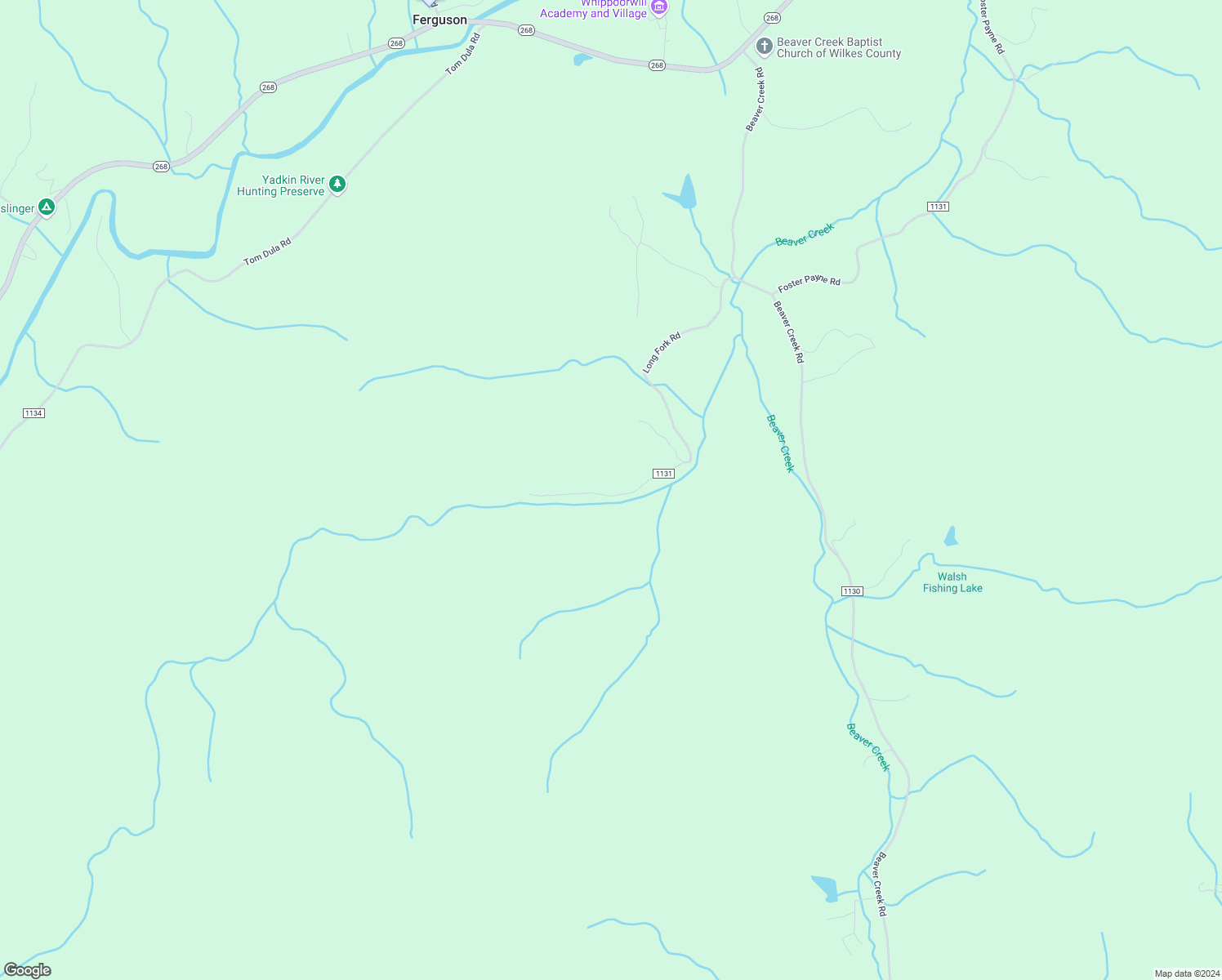 map of restaurants, bars, coffee shops, grocery stores, and more near 1102 Long Fork Road in Ferguson