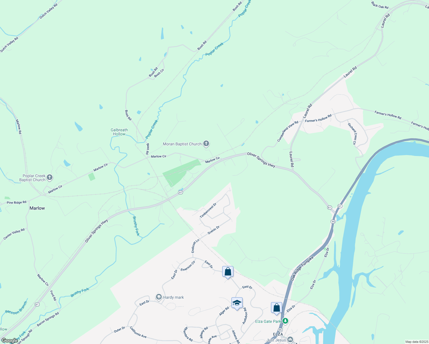 map of restaurants, bars, coffee shops, grocery stores, and more near 110 Ivy Lane in Clinton
