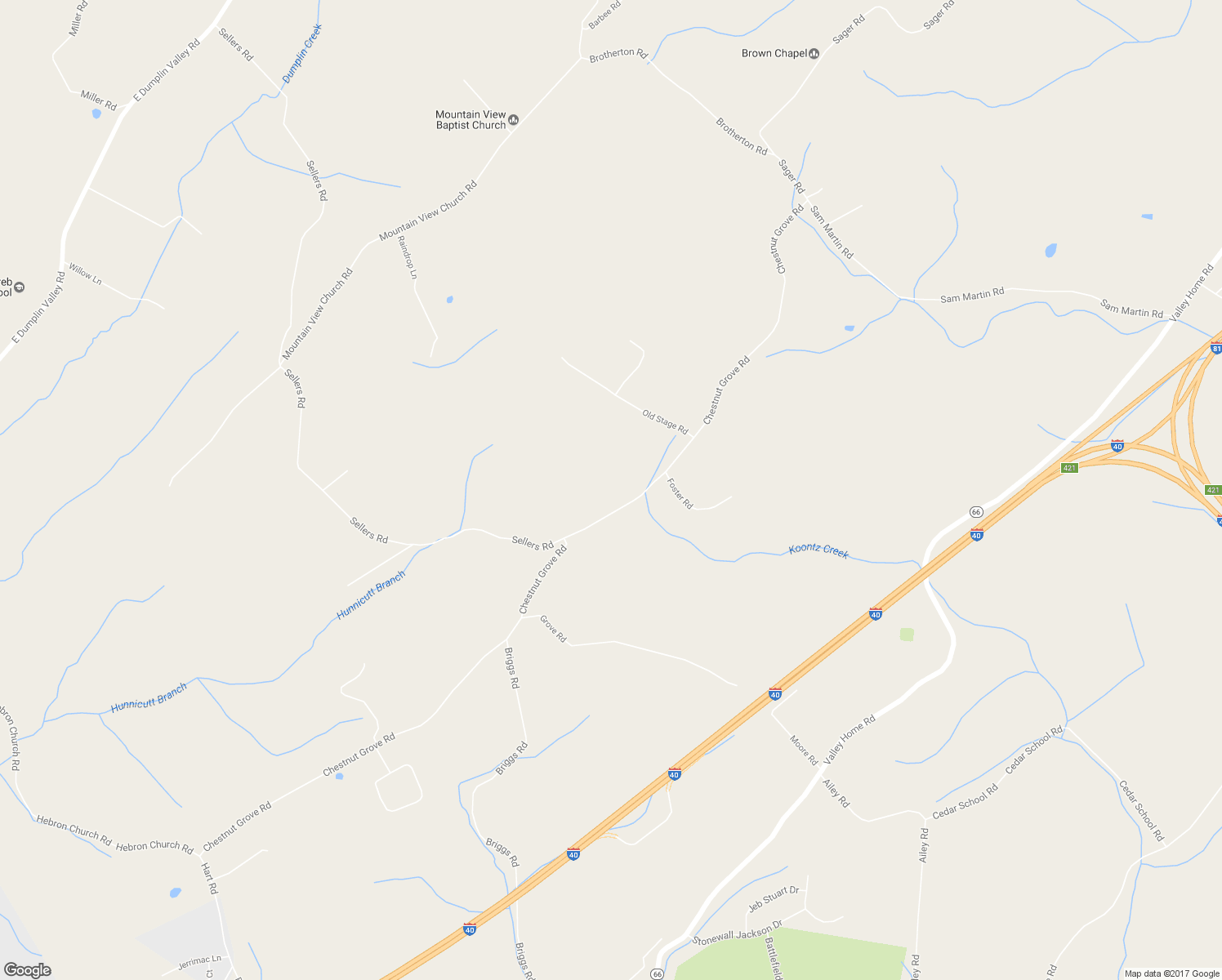 map of restaurants, bars, coffee shops, grocery stores, and more near 950 Chestnut Grove Road in Dandridge