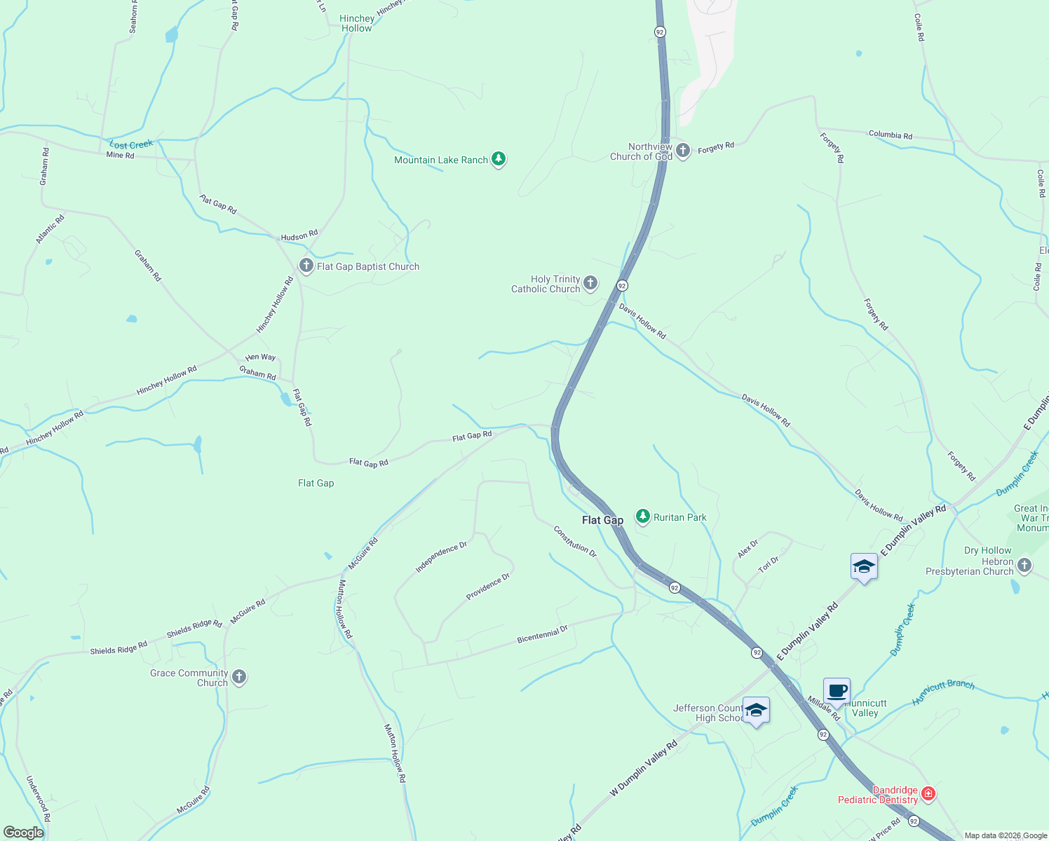 map of restaurants, bars, coffee shops, grocery stores, and more near 419-443 McGuire Road in Jefferson City