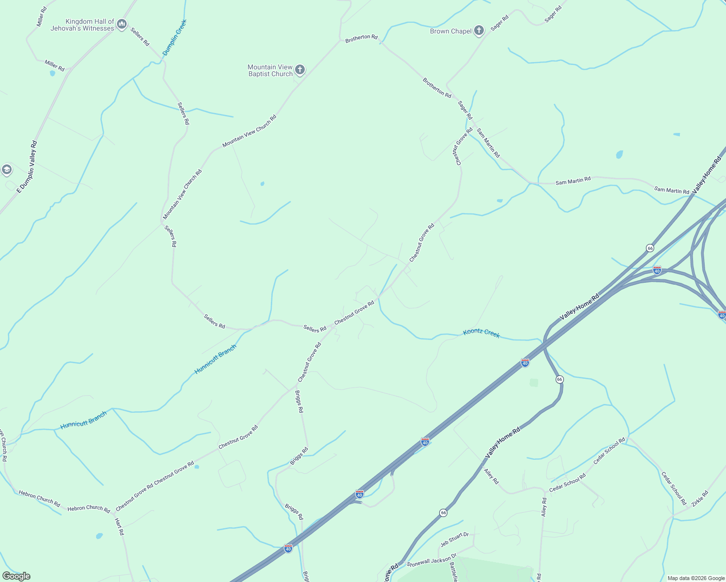 map of restaurants, bars, coffee shops, grocery stores, and more near 950 Chestnut Grove Road in Dandridge