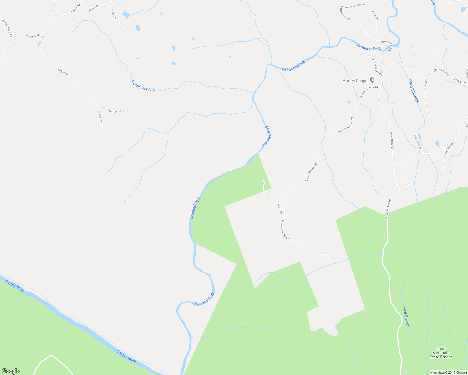 map of restaurants, bars, coffee shops, grocery stores, and more near 152 Dusty Road in Wartburg