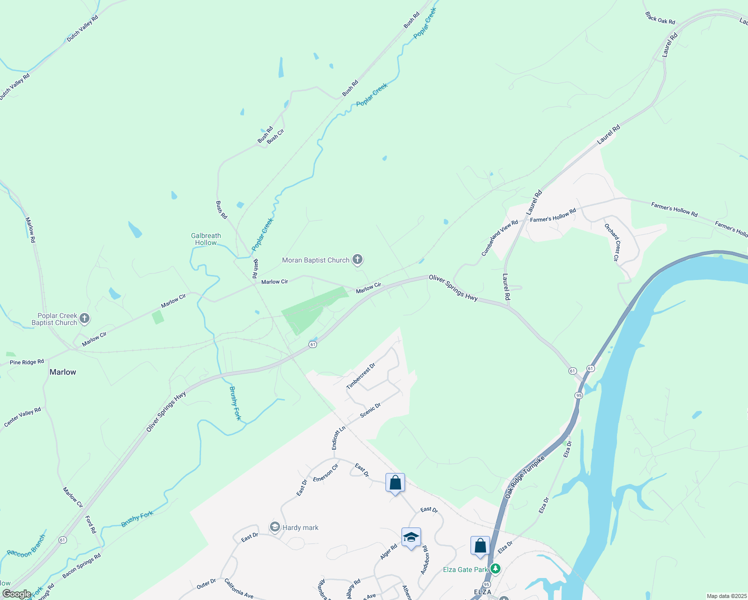 map of restaurants, bars, coffee shops, grocery stores, and more near 110 Ivy Lane in Clinton