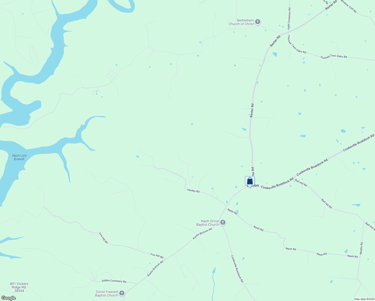 map of restaurants, bars, coffee shops, grocery stores, and more near 8287 Henley Road in Baxter
