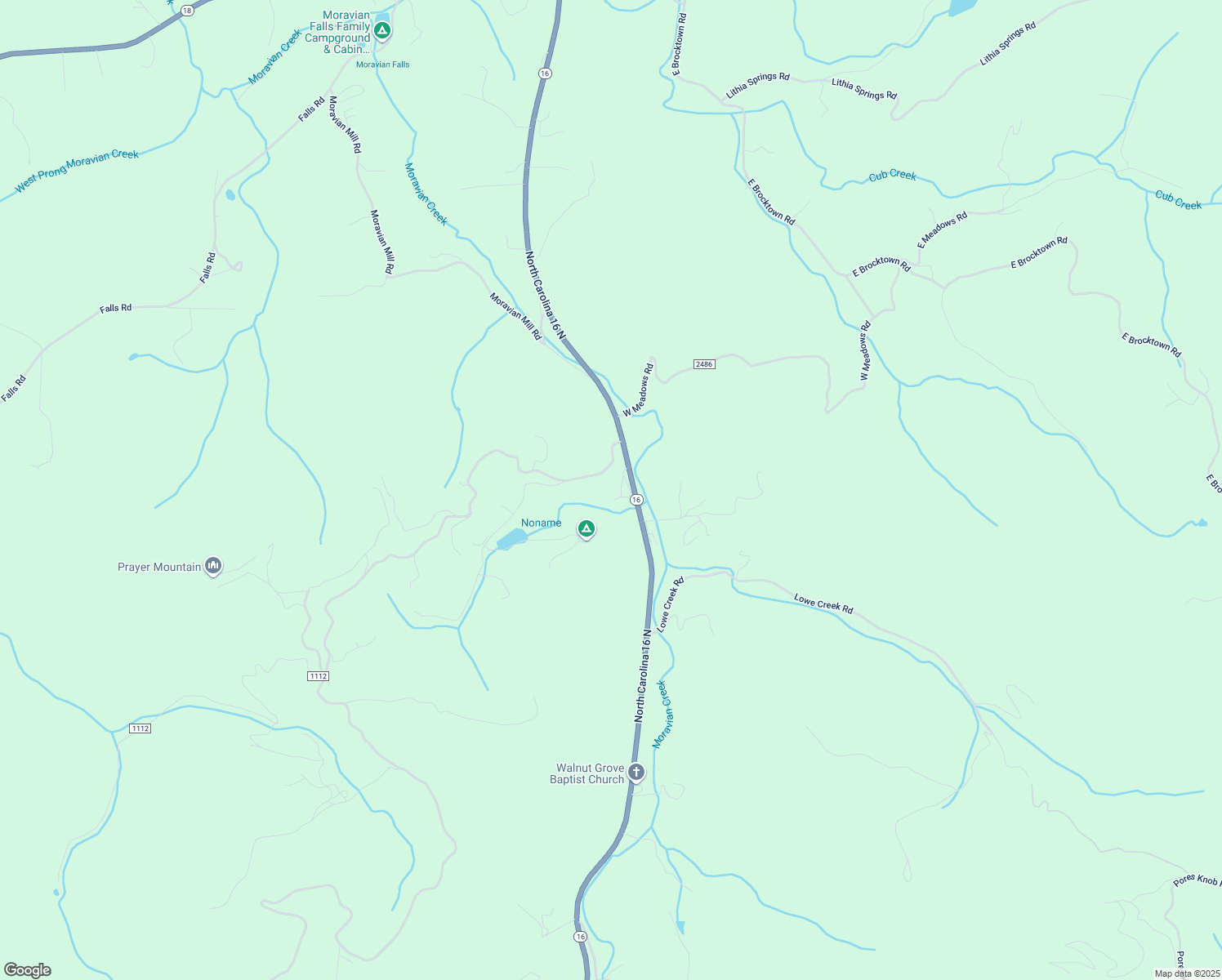 map of restaurants, bars, coffee shops, grocery stores, and more near 5350 North Carolina 16 in Moravian Falls