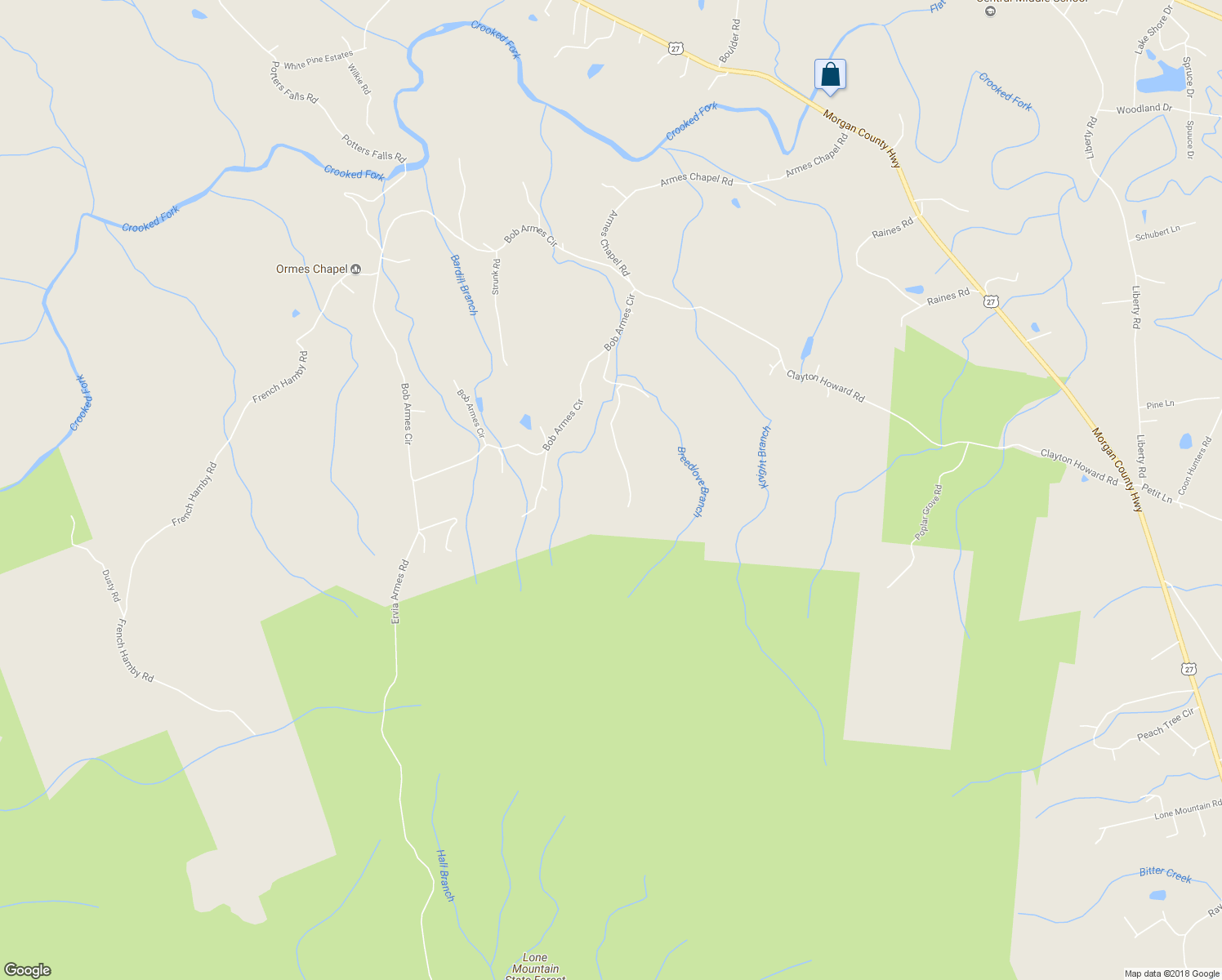 map of restaurants, bars, coffee shops, grocery stores, and more near 240 Rich Rd in Wartburg