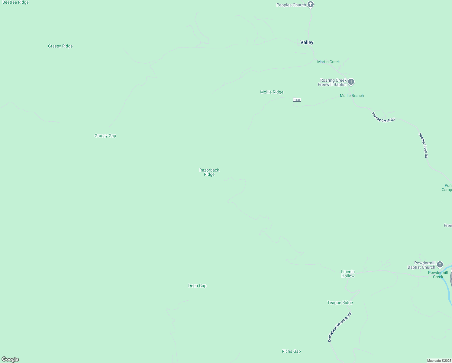 map of restaurants, bars, coffee shops, grocery stores, and more near 3336 Powder Mill Creek Road in Newland