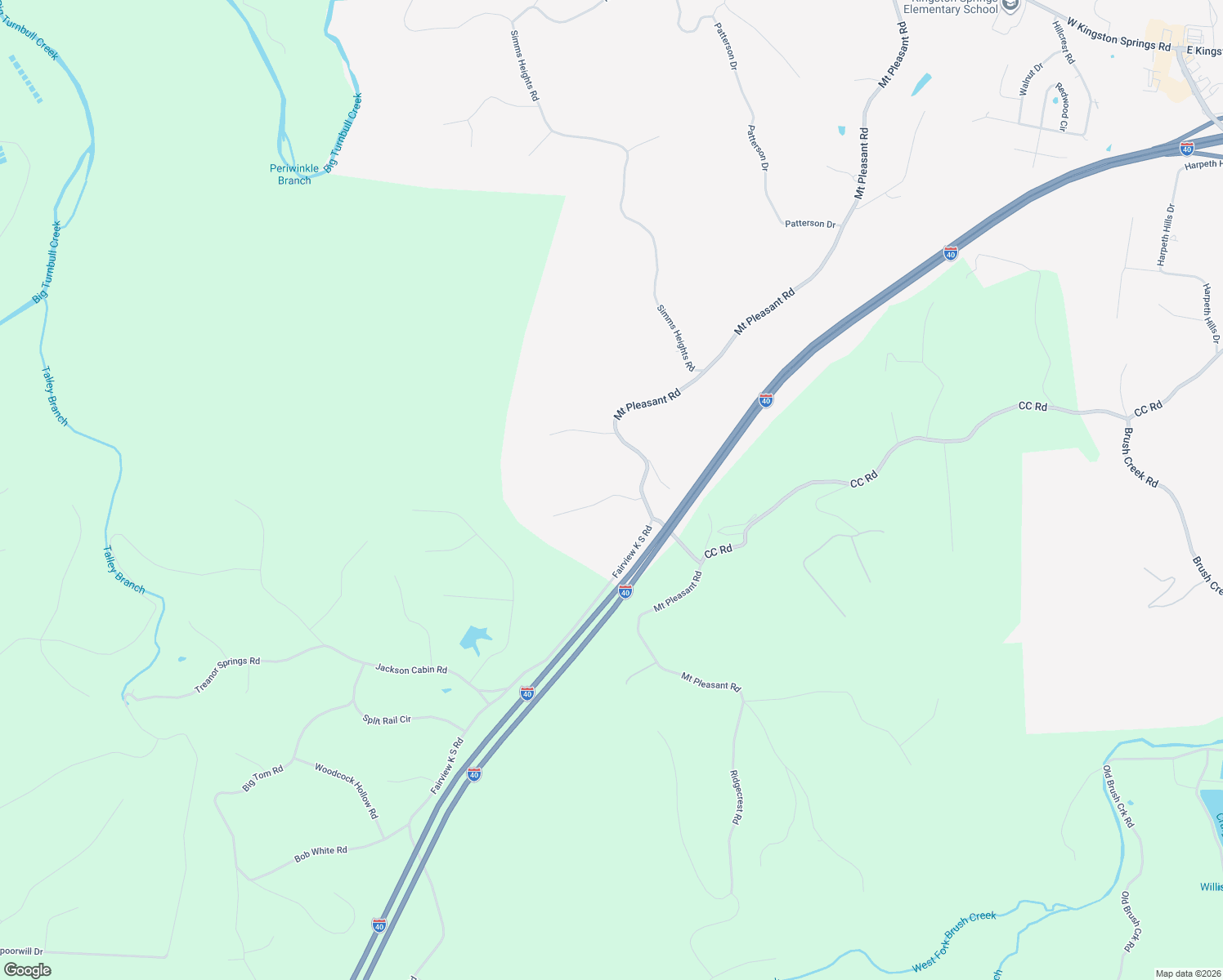 map of restaurants, bars, coffee shops, grocery stores, and more near 1004 Timber Ridge Court in Kingston Springs