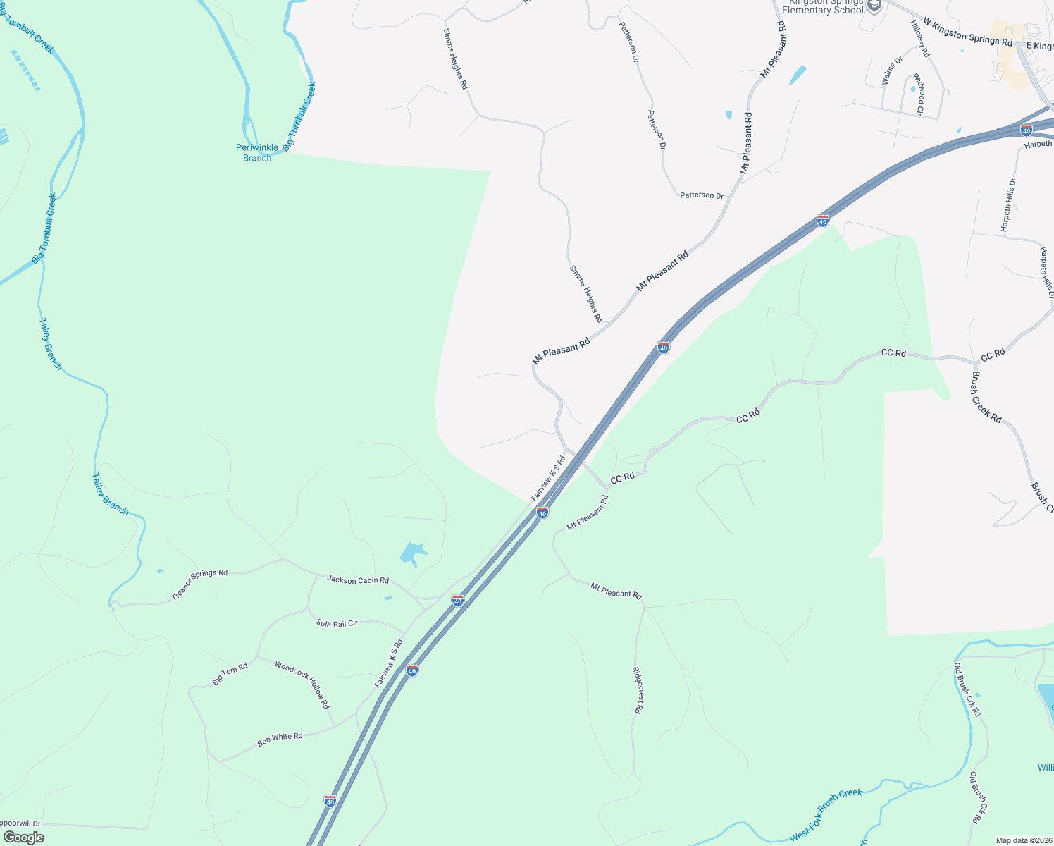 map of restaurants, bars, coffee shops, grocery stores, and more near 1004 Timber Ridge Court in Kingston Springs