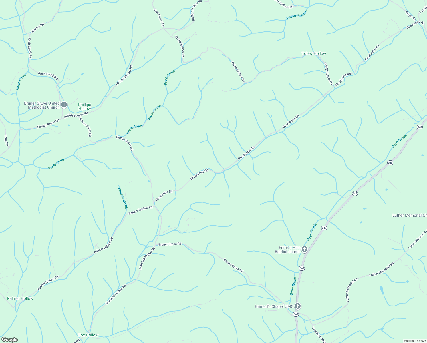 map of restaurants, bars, coffee shops, grocery stores, and more near 1434 Goodwater Road in Bybee
