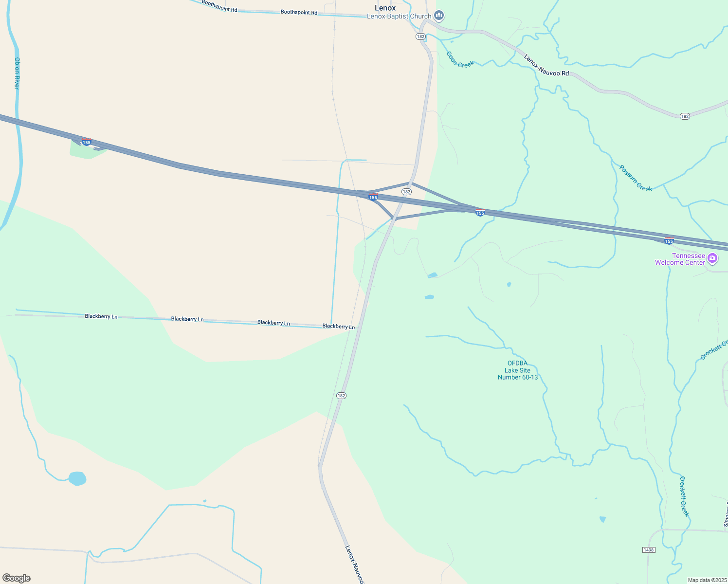 map of restaurants, bars, coffee shops, grocery stores, and more near 2317 Lenox-Nauvoo Road in Dyersburg