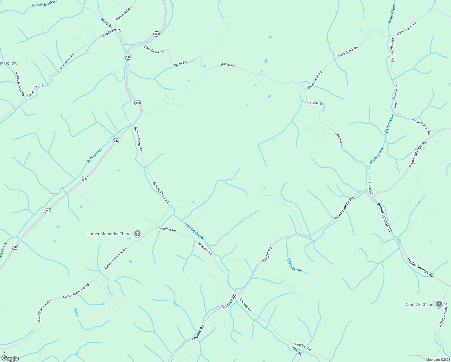 map of restaurants, bars, coffee shops, grocery stores, and more near 2351 Sinking Creek Rd in Parrottsville