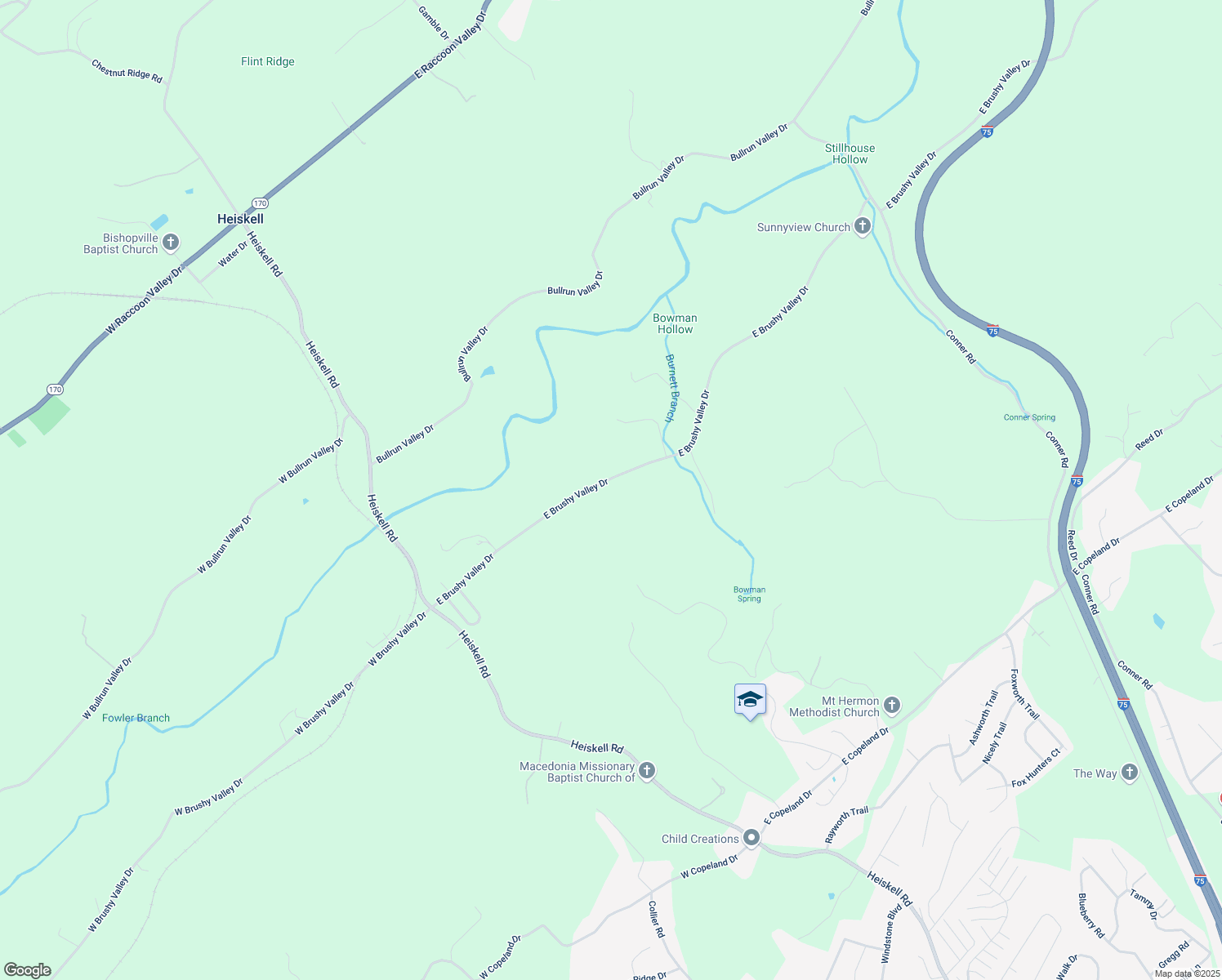 map of restaurants, bars, coffee shops, grocery stores, and more near 325 East Brushy Valley Drive in Powell