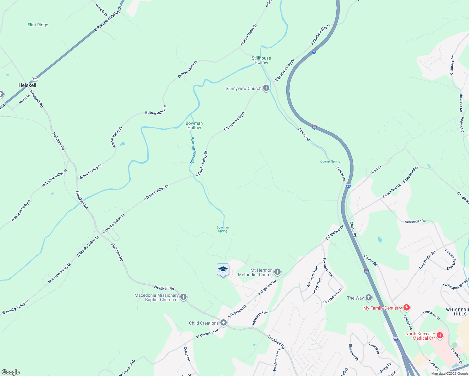map of restaurants, bars, coffee shops, grocery stores, and more near 8741 Ventis Lane in Powell