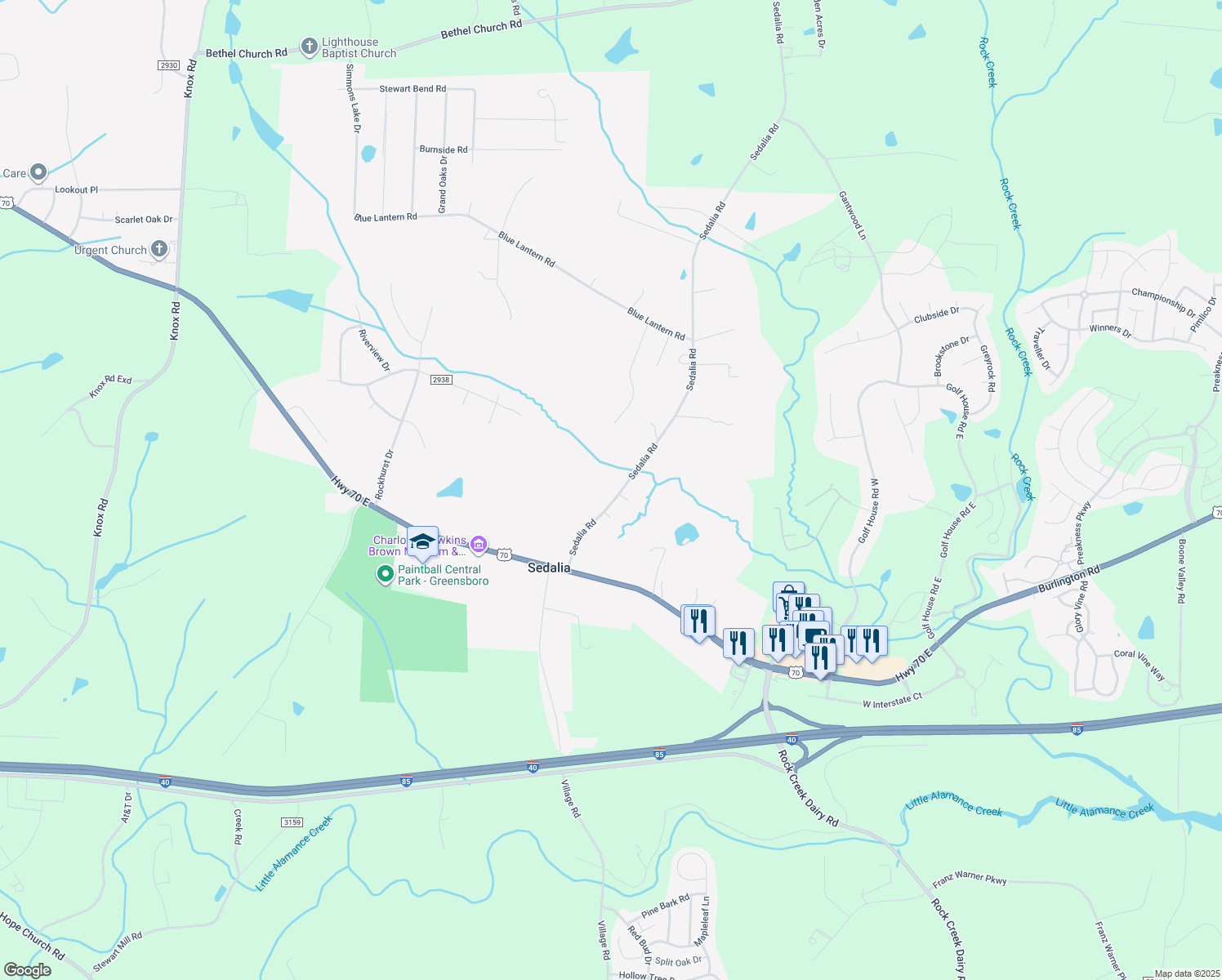 614 Sedalia Road, Gibsonville NC Walk Score