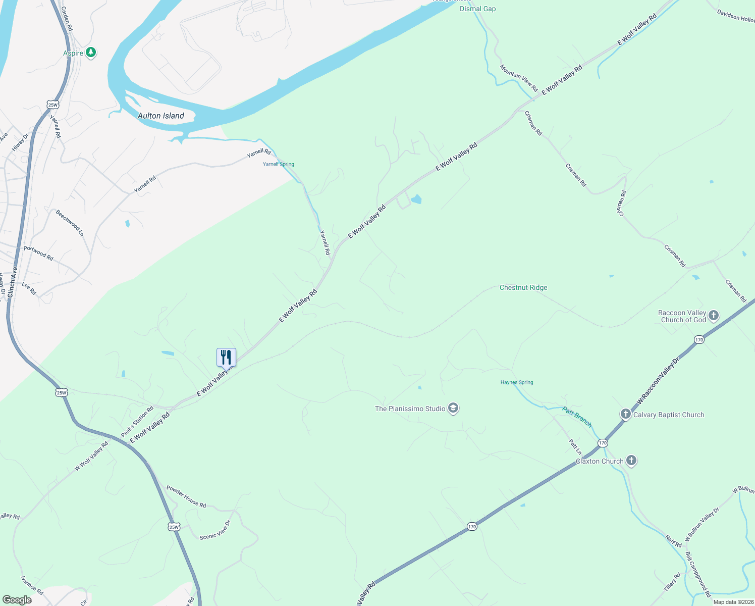 map of restaurants, bars, coffee shops, grocery stores, and more near 178 Overlook Lane in Clinton