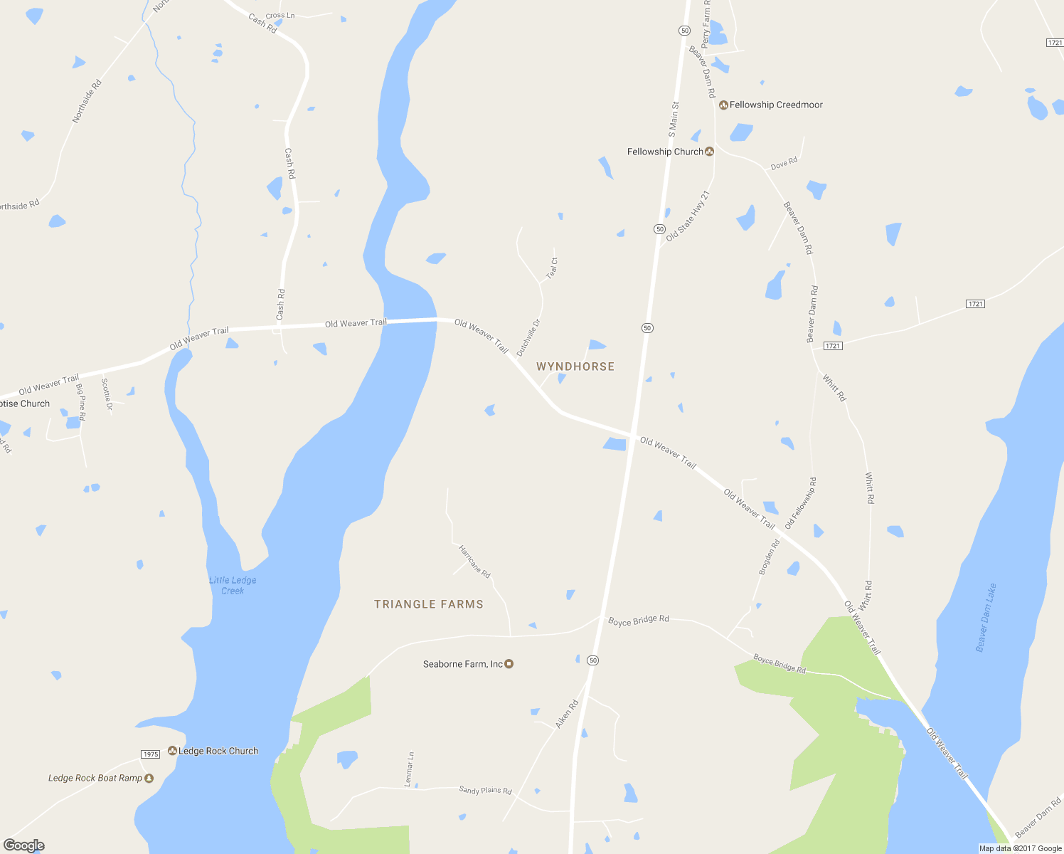 map of restaurants, bars, coffee shops, grocery stores, and more near 2925 Old Weaver Trail in Creedmoor