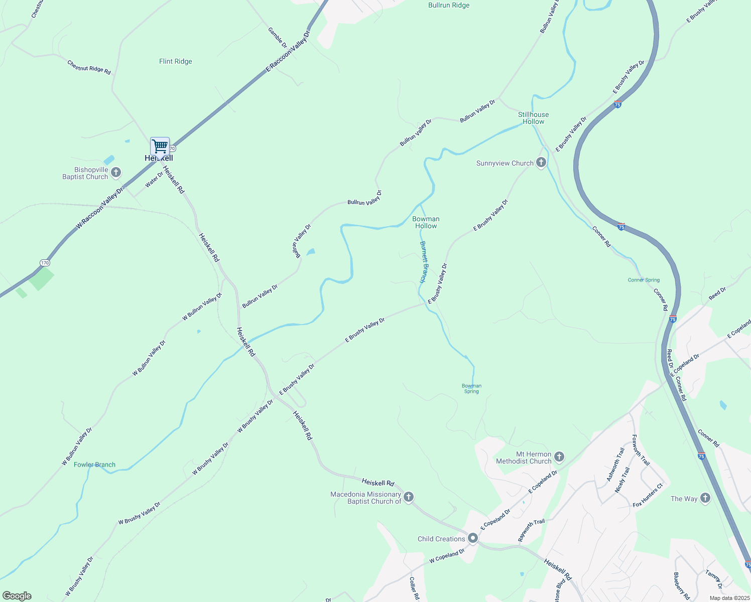 map of restaurants, bars, coffee shops, grocery stores, and more near 325 East Brushy Valley Drive in Powell
