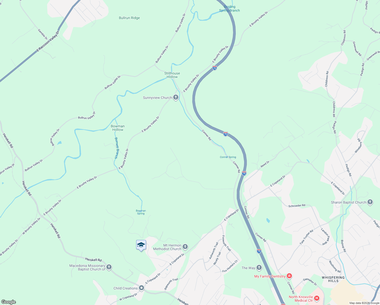 map of restaurants, bars, coffee shops, grocery stores, and more near 8739 Conner Road in Powell