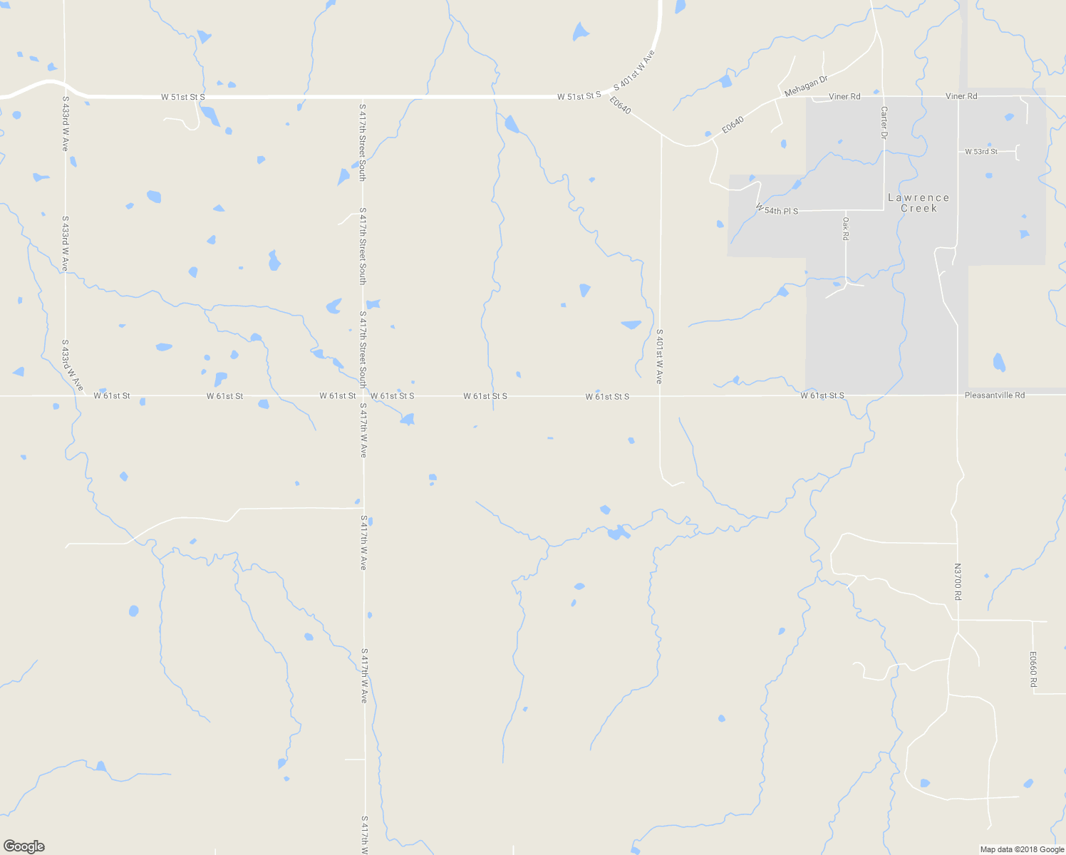 map of restaurants, bars, coffee shops, grocery stores, and more near 40772 West 61st Street South in Mannford