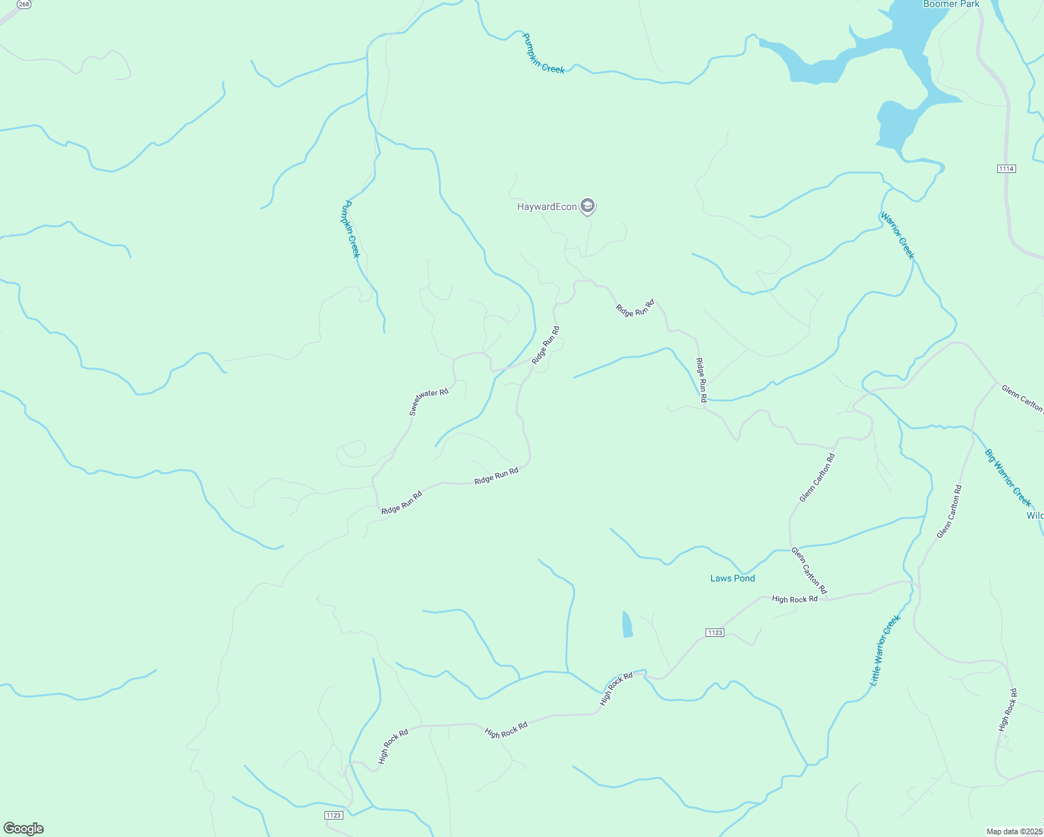 map of restaurants, bars, coffee shops, grocery stores, and more near Ridge Run Road in Boomer