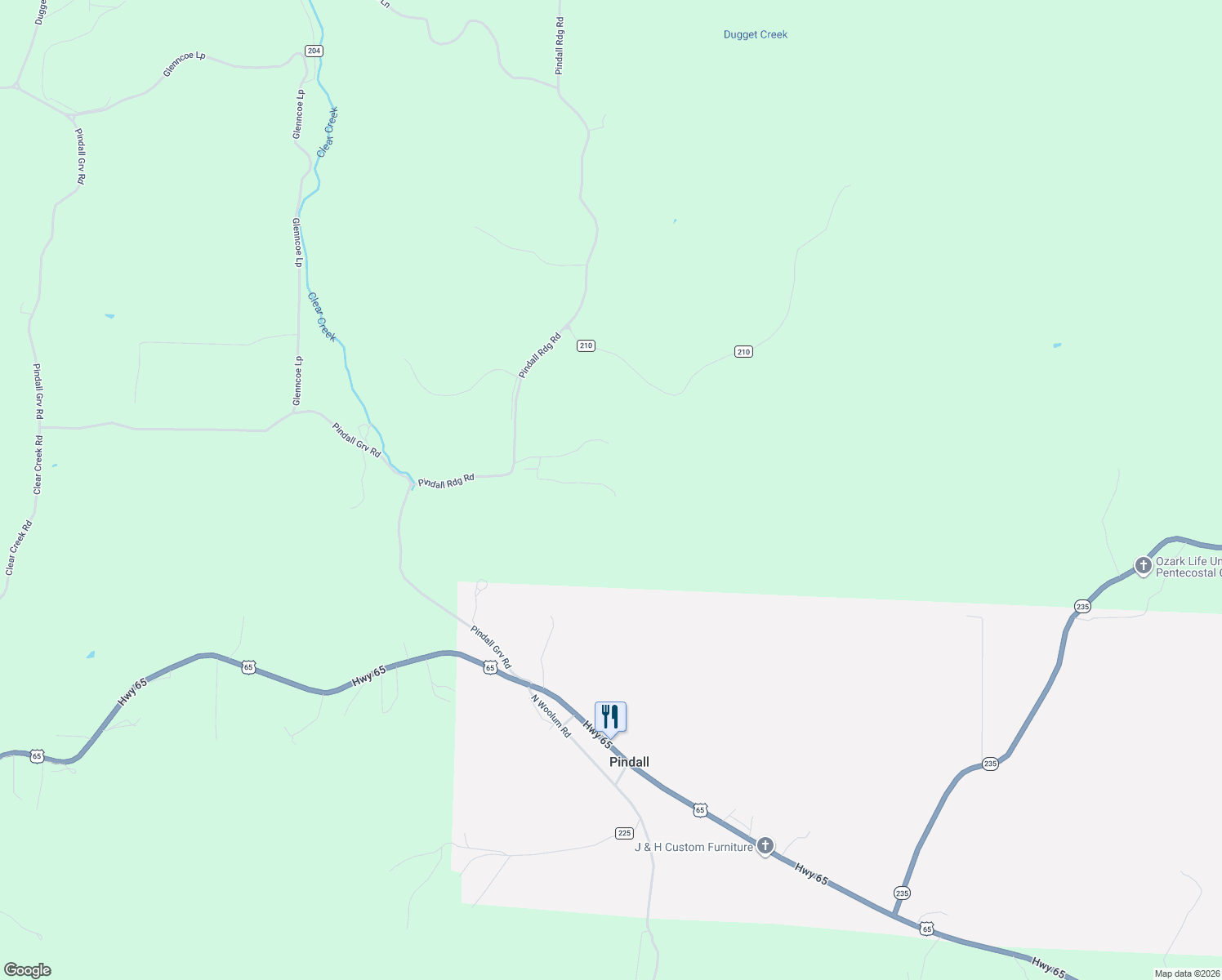 map of restaurants, bars, coffee shops, grocery stores, and more near 389 Donkey Trail in Everton