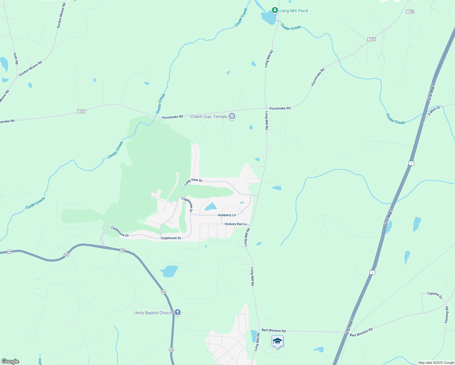 map of restaurants, bars, coffee shops, grocery stores, and more near 230 Long View Drive in Franklinton