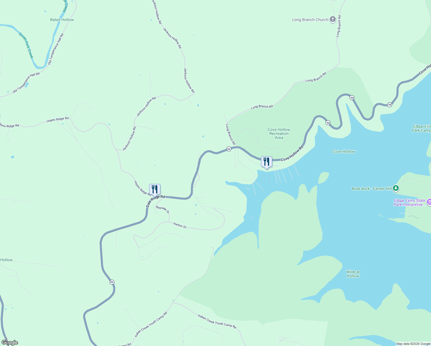 map of restaurants, bars, coffee shops, grocery stores, and more near 7720 Dale Ridge Road in Liberty