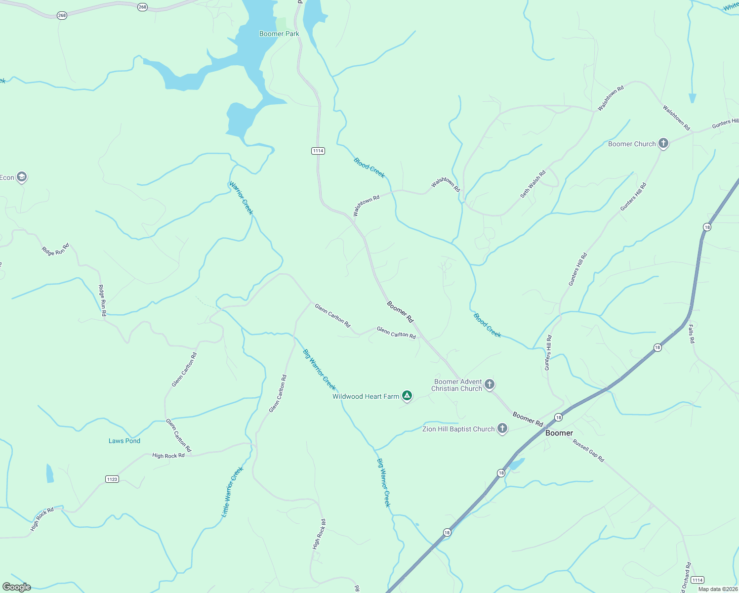 map of restaurants, bars, coffee shops, grocery stores, and more near 1722-1984 Boomer Road in Wilkes