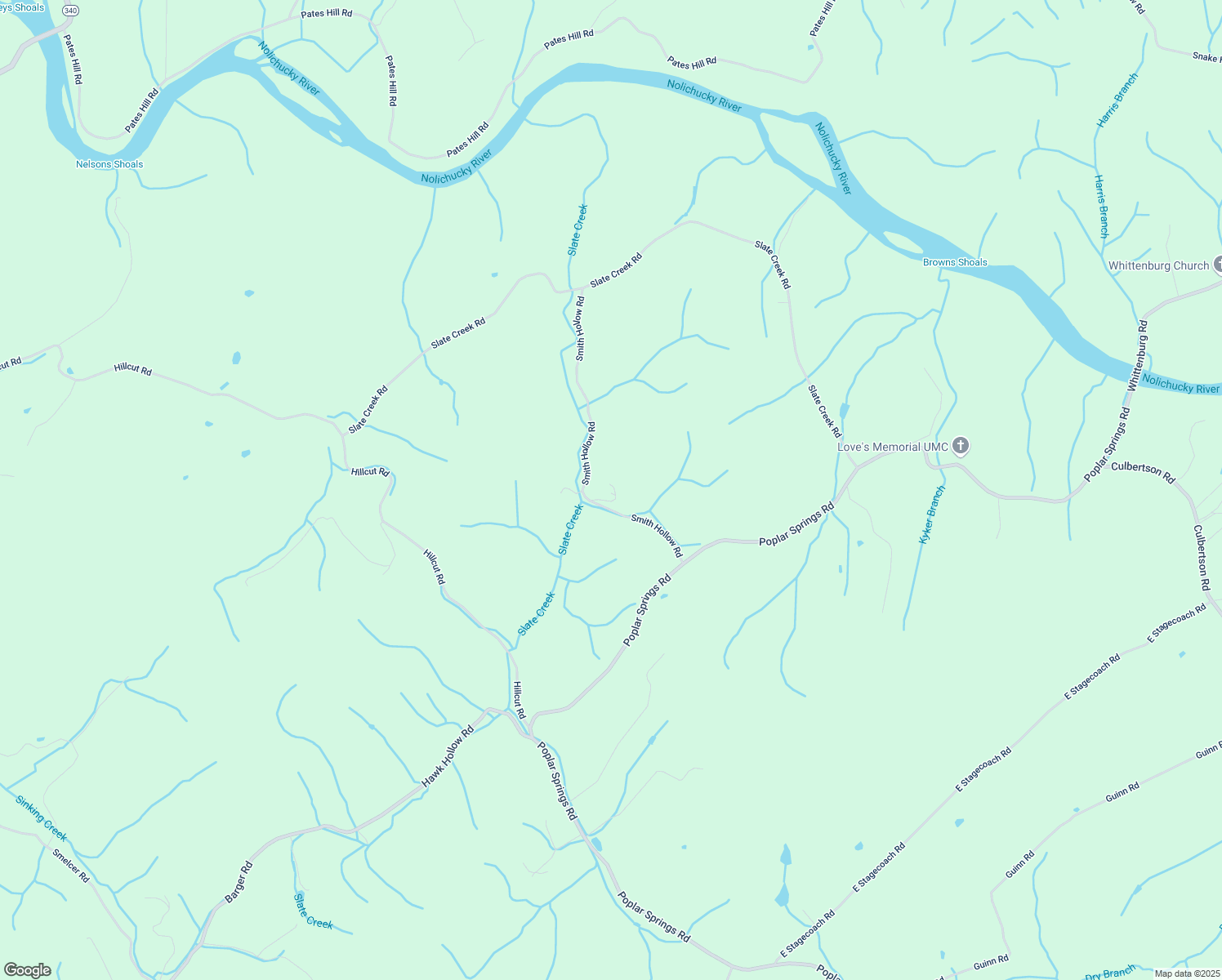 map of restaurants, bars, coffee shops, grocery stores, and more near 290 Smith Hollow Road in Greeneville