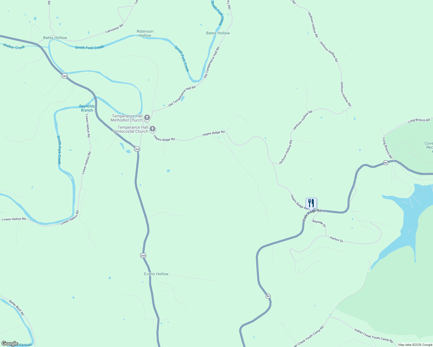 map of restaurants, bars, coffee shops, grocery stores, and more near 310 Hayes Ridge Road in DeKalb