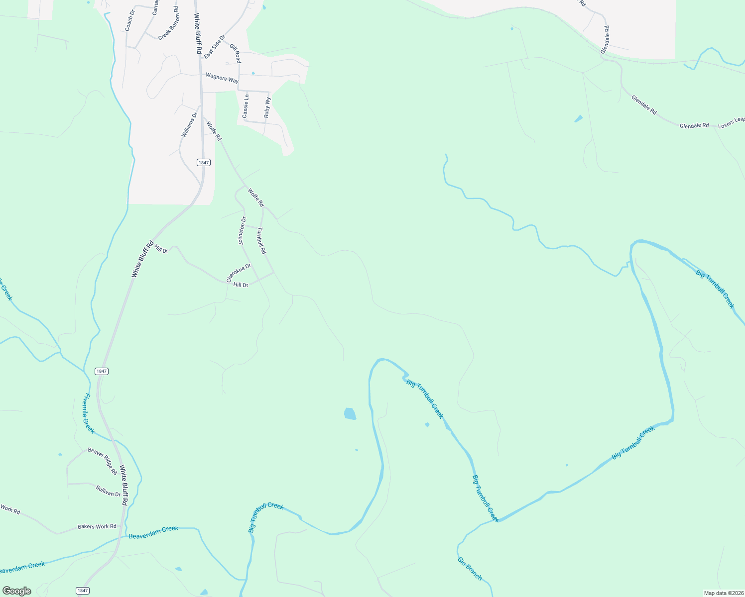map of restaurants, bars, coffee shops, grocery stores, and more near 2425 Wolfe Road in White Bluff