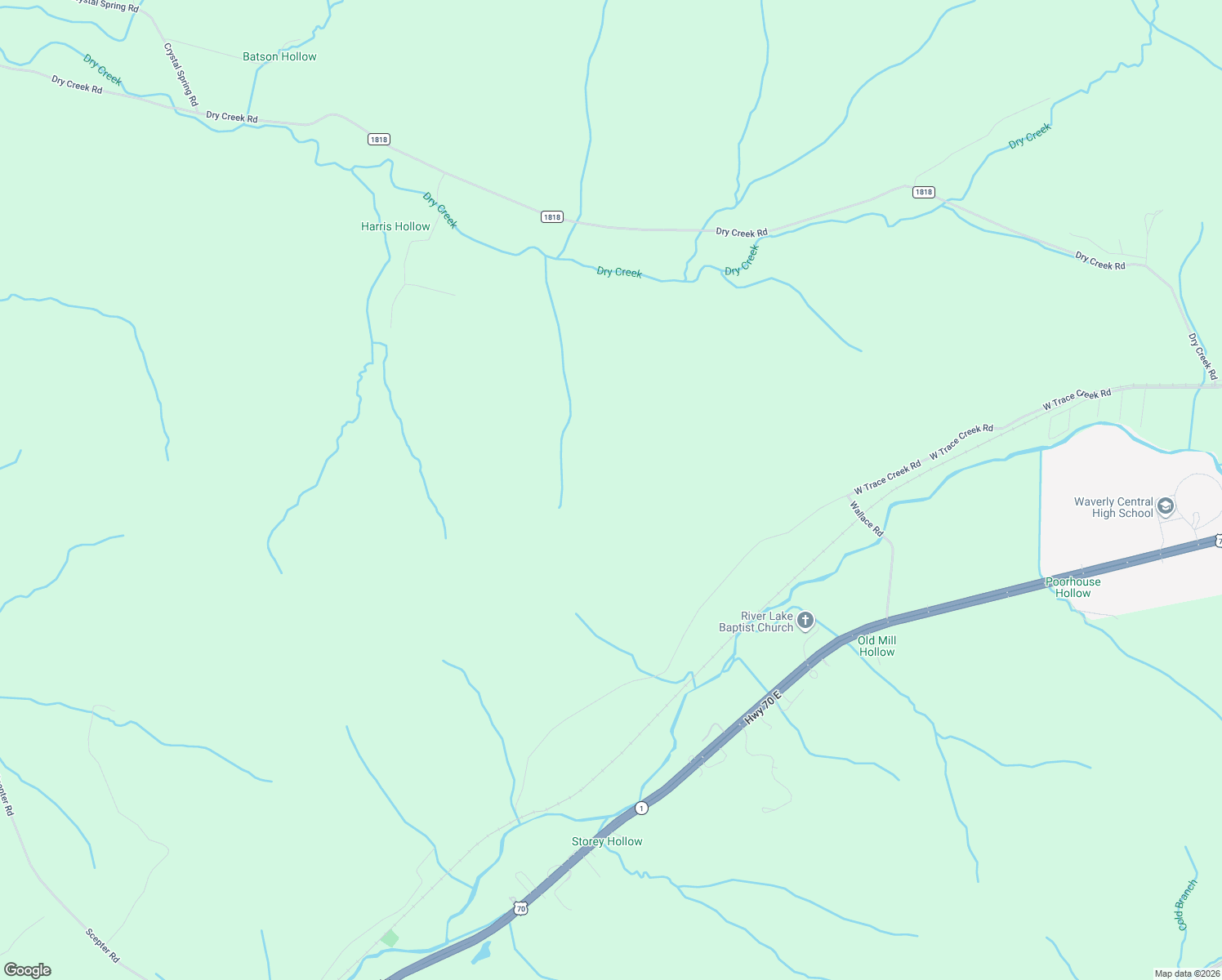 map of restaurants, bars, coffee shops, grocery stores, and more near 3860 West Trace Creek Road in Waverly