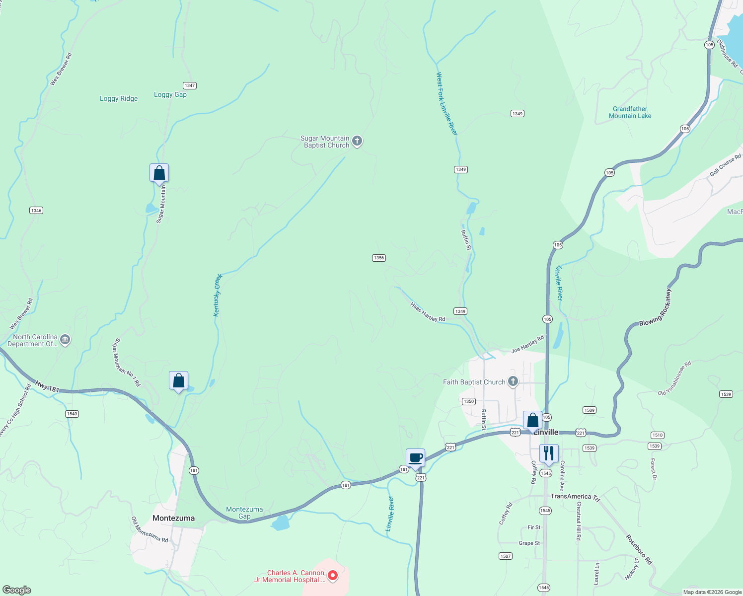 map of restaurants, bars, coffee shops, grocery stores, and more near 141 Two Hawks Lane in Newland
