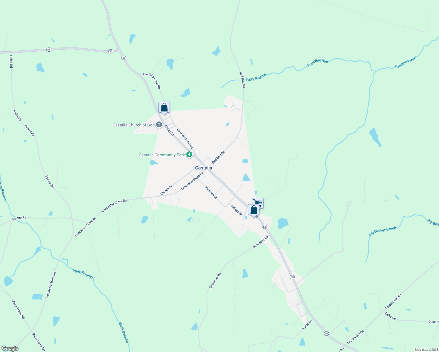 map of restaurants, bars, coffee shops, grocery stores, and more near 9377 Main Street in Castalia